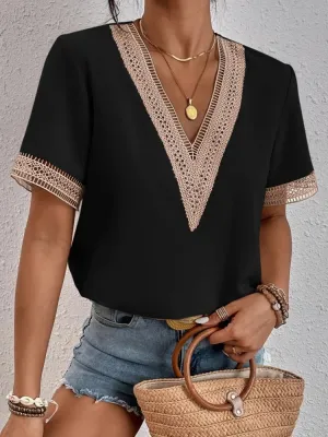 Bruckner® | V-Neck Lace Blouse
