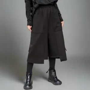 Calf-Length Punk Streetwear Shorts with Pockets