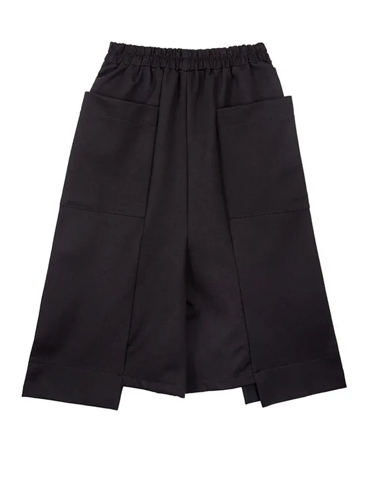 Calf-Length Punk Streetwear Shorts with Pockets