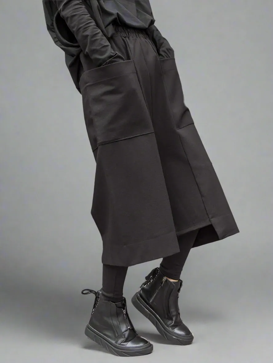 Calf-Length Punk Streetwear Shorts with Pockets