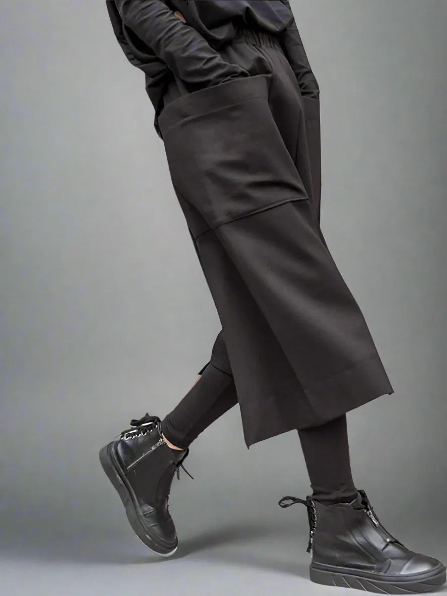 Calf-Length Punk Streetwear Shorts with Pockets
