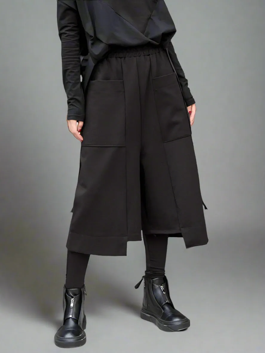 Calf-Length Punk Streetwear Shorts with Pockets