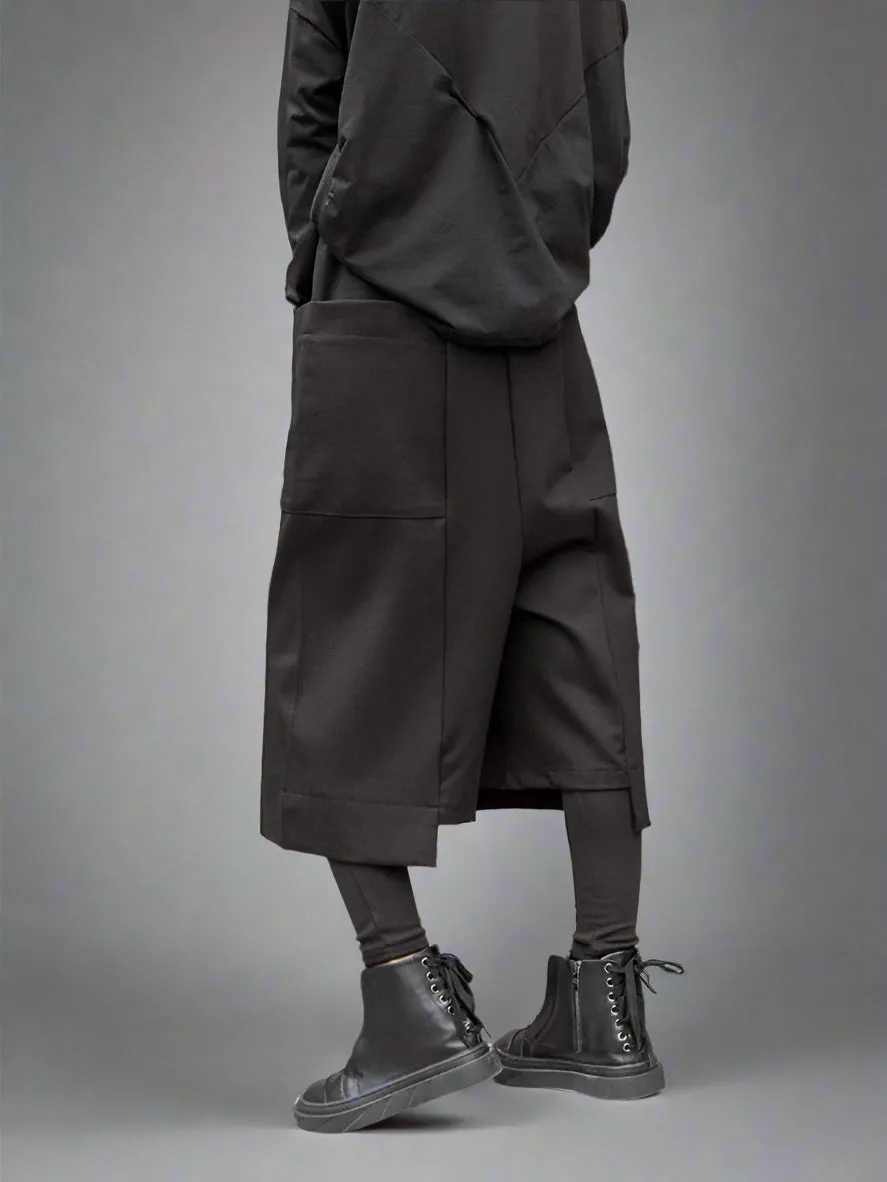 Calf-Length Punk Streetwear Shorts with Pockets