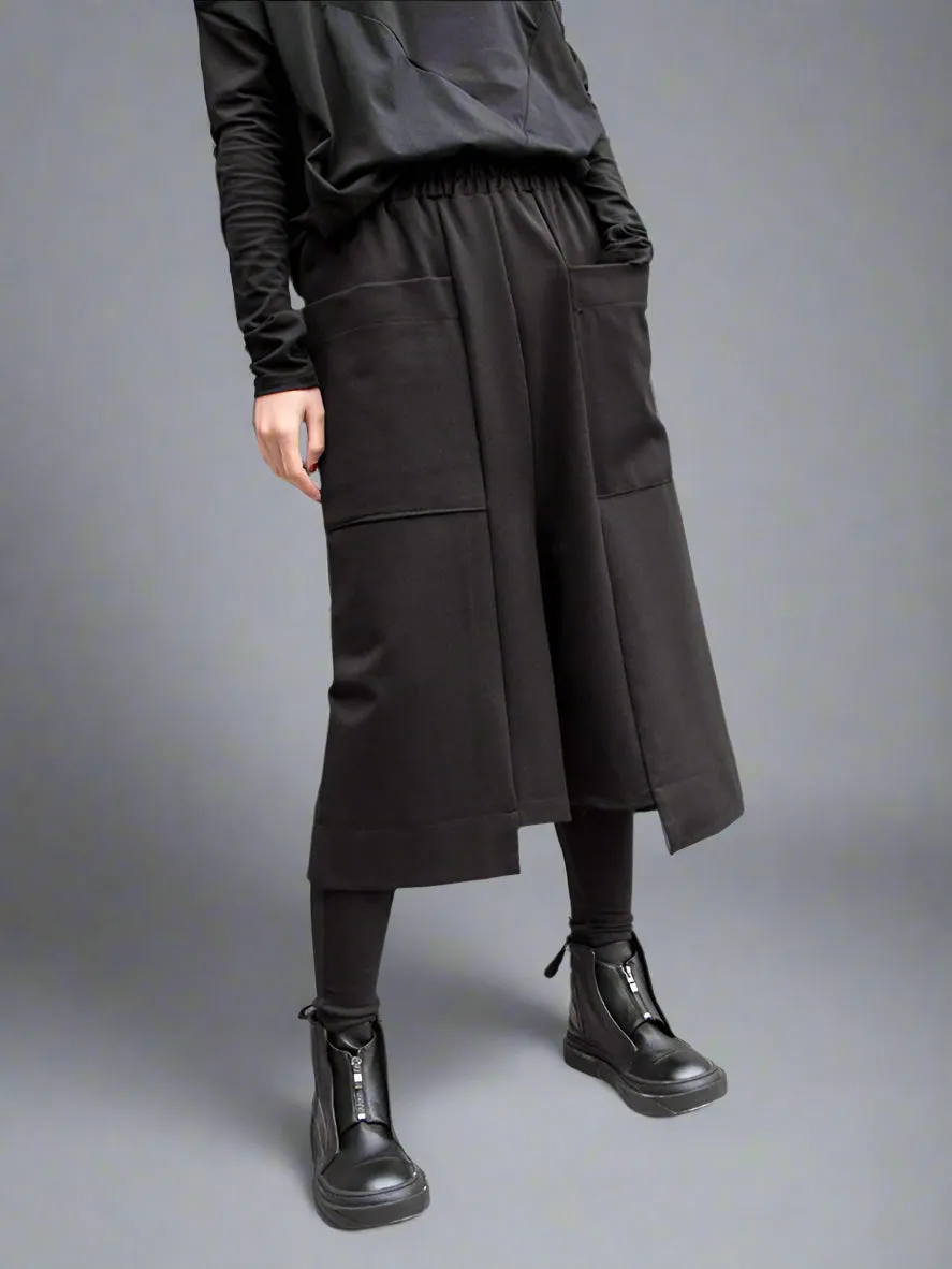 Calf-Length Punk Streetwear Shorts with Pockets