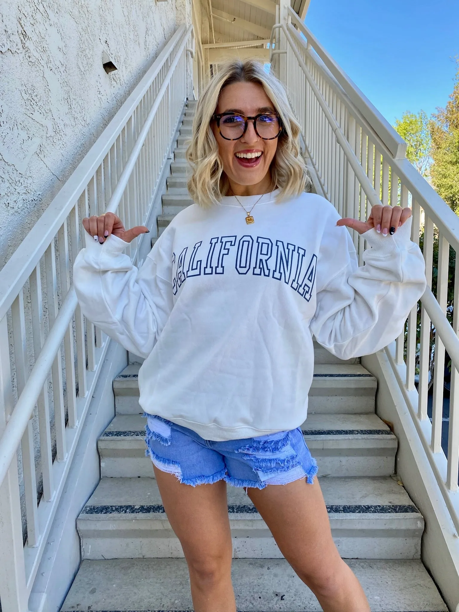 California Crewneck in Off White