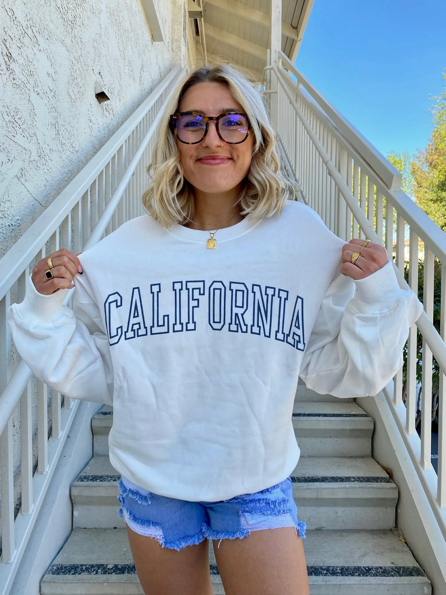 California Crewneck in Off White