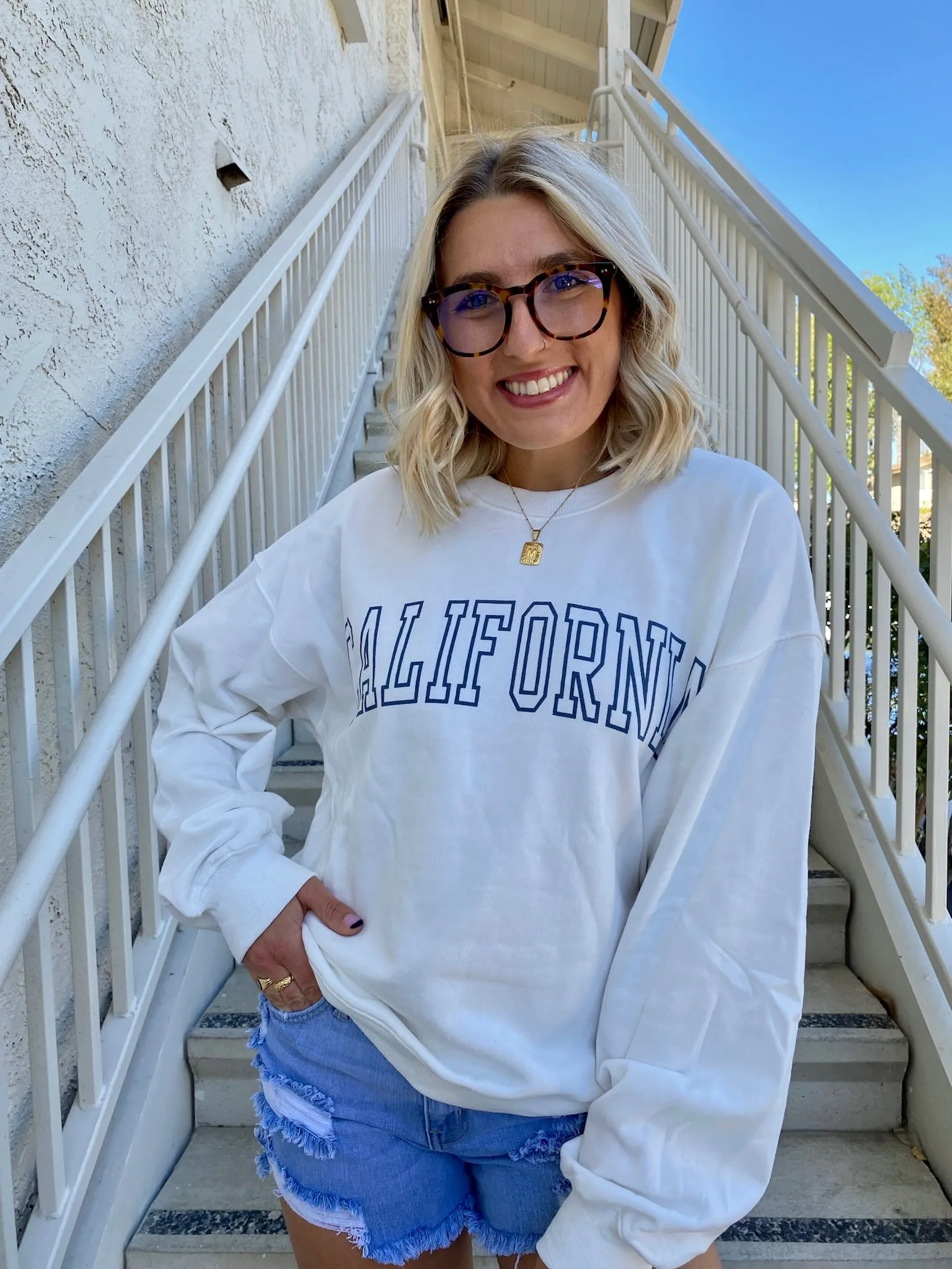 California Crewneck in Off White