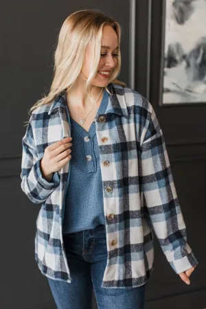 Campfire Nights Plaid Jacket- Blue
