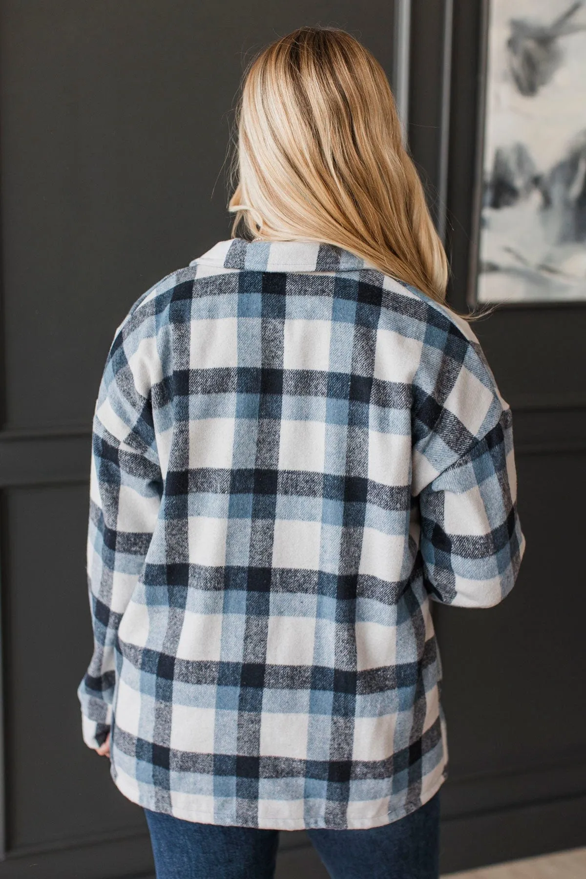 Campfire Nights Plaid Jacket- Blue