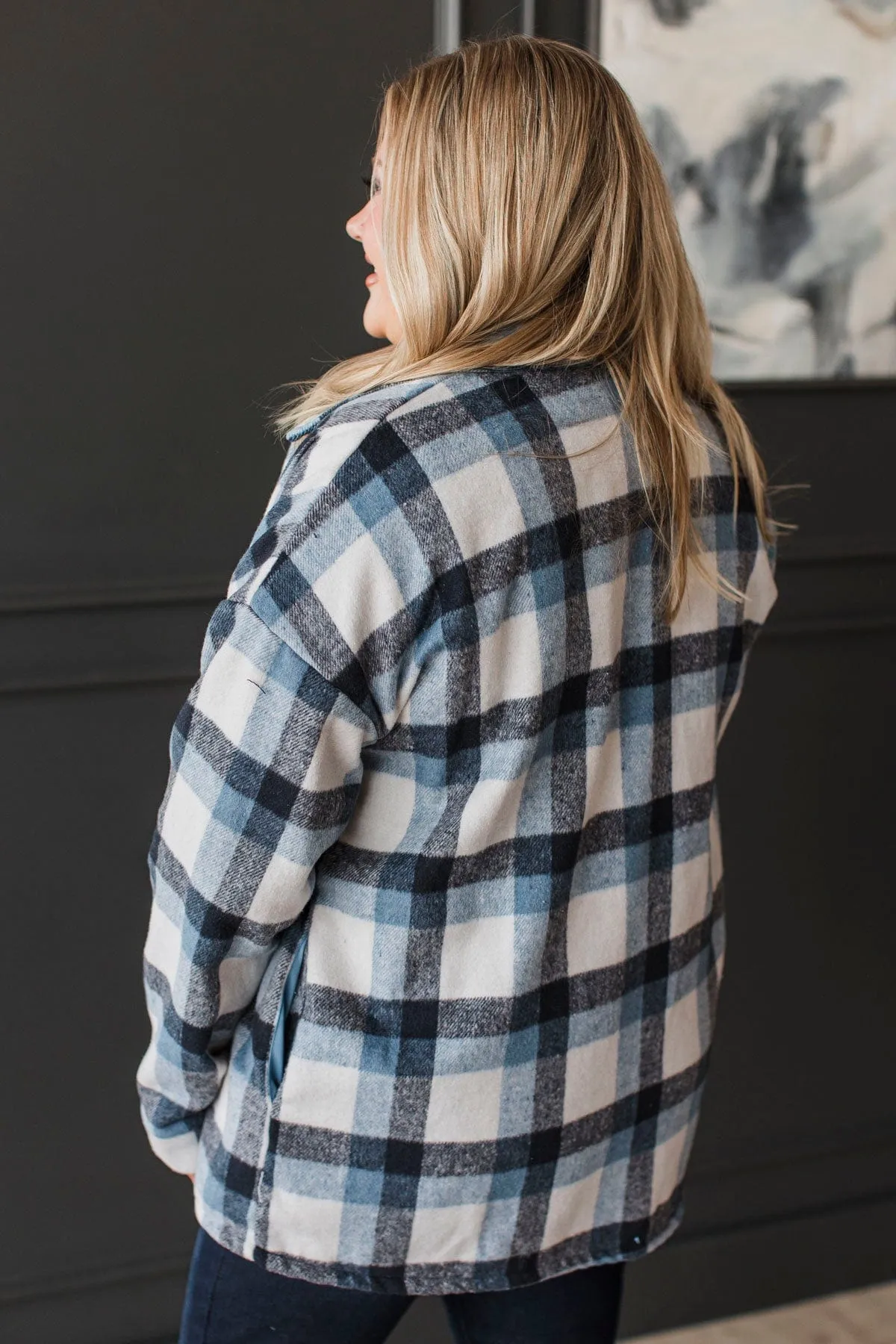 Campfire Nights Plaid Jacket- Blue