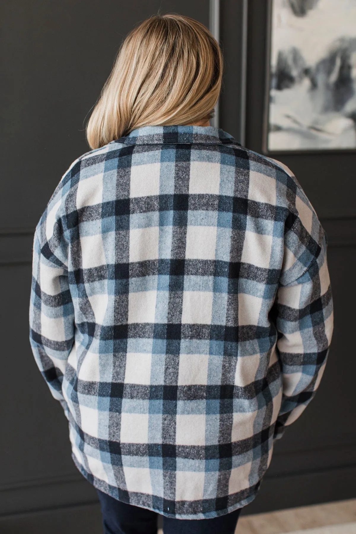Campfire Nights Plaid Jacket- Blue