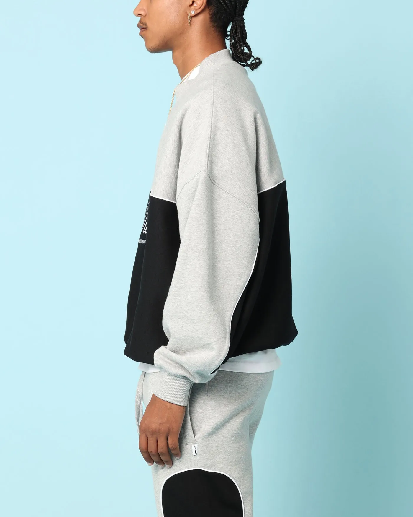 Carré Paris Dice Club Oversized Panel Crewneck Grey Marle/Black