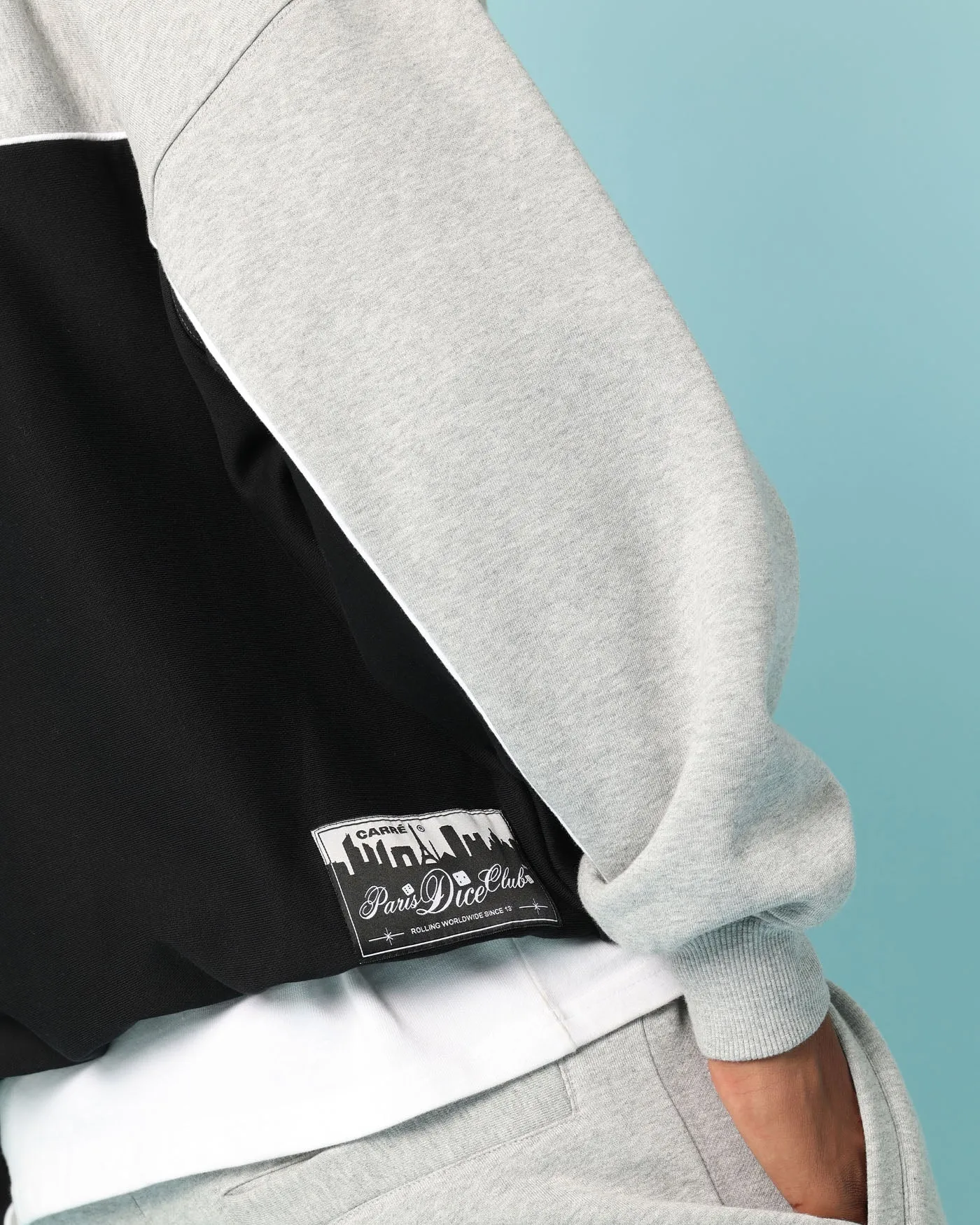 Carré Paris Dice Club Oversized Panel Crewneck Grey Marle/Black