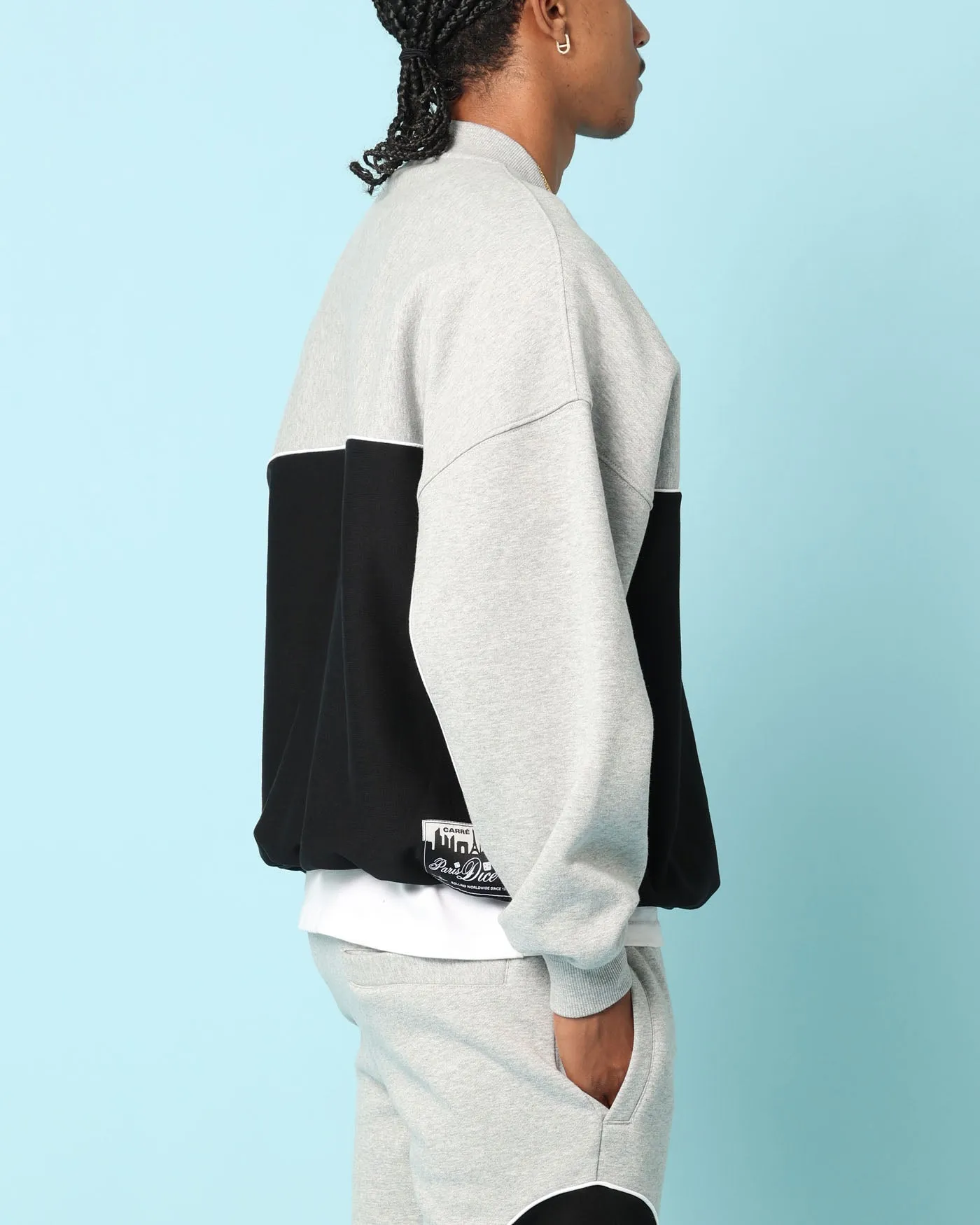 Carré Paris Dice Club Oversized Panel Crewneck Grey Marle/Black