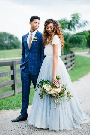 Casual Country Style Two Piece Lace Top Tulle Skirt Wedding Dresses, MW535