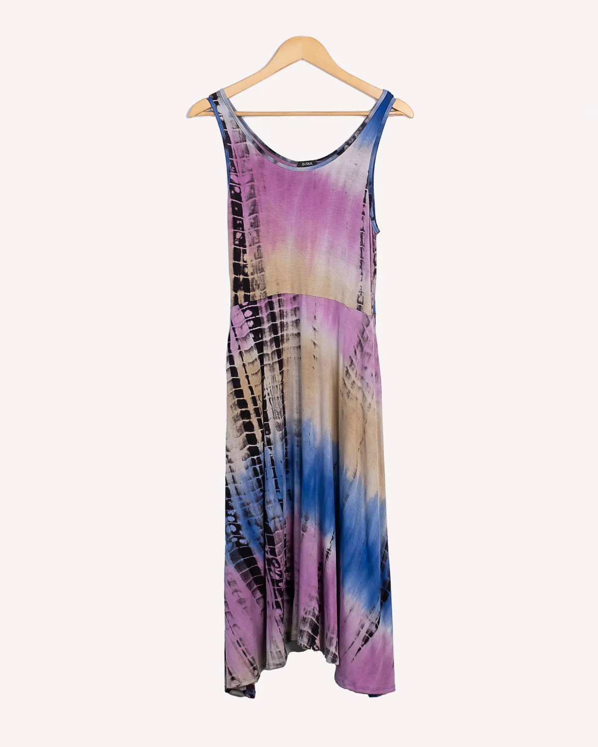 Casual Summer Dress Sleeveless Polirayon  Midi with Pockets.