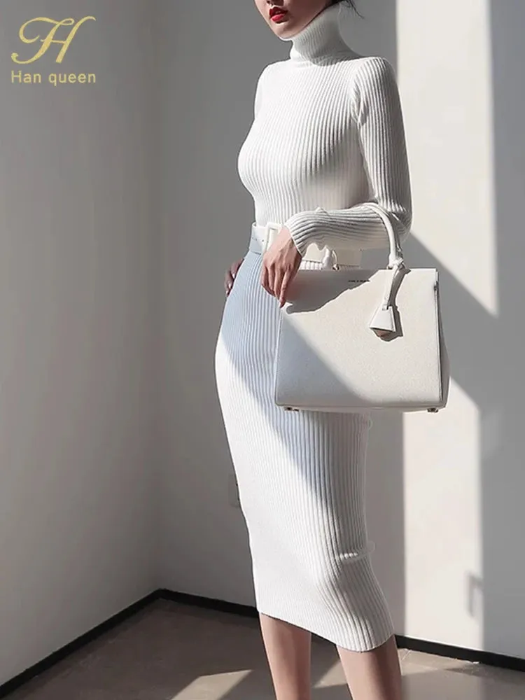 Charlotte – Knit Turtleneck Bodycon Dress