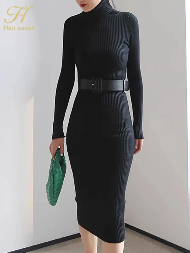 Charlotte – Knit Turtleneck Bodycon Dress