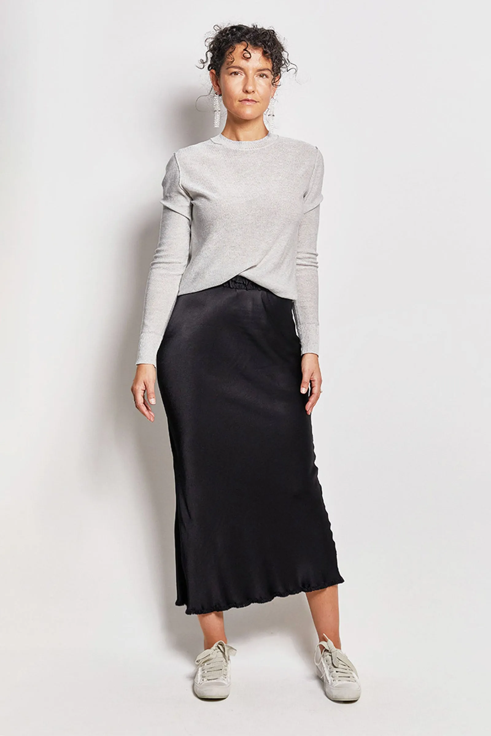 charm viscose satin bias skirt