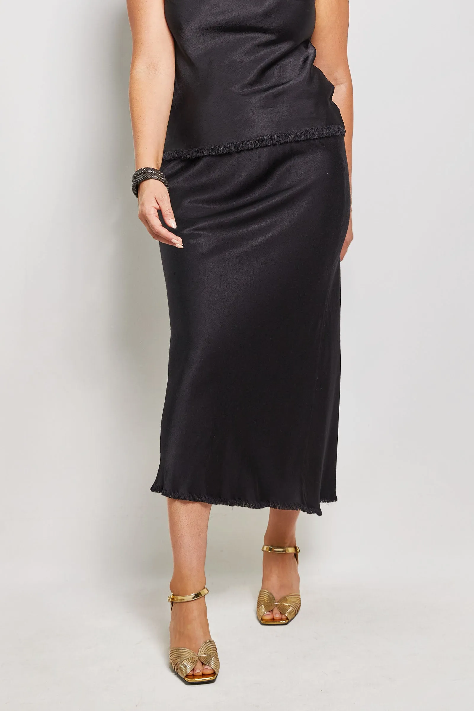 charm viscose satin bias skirt