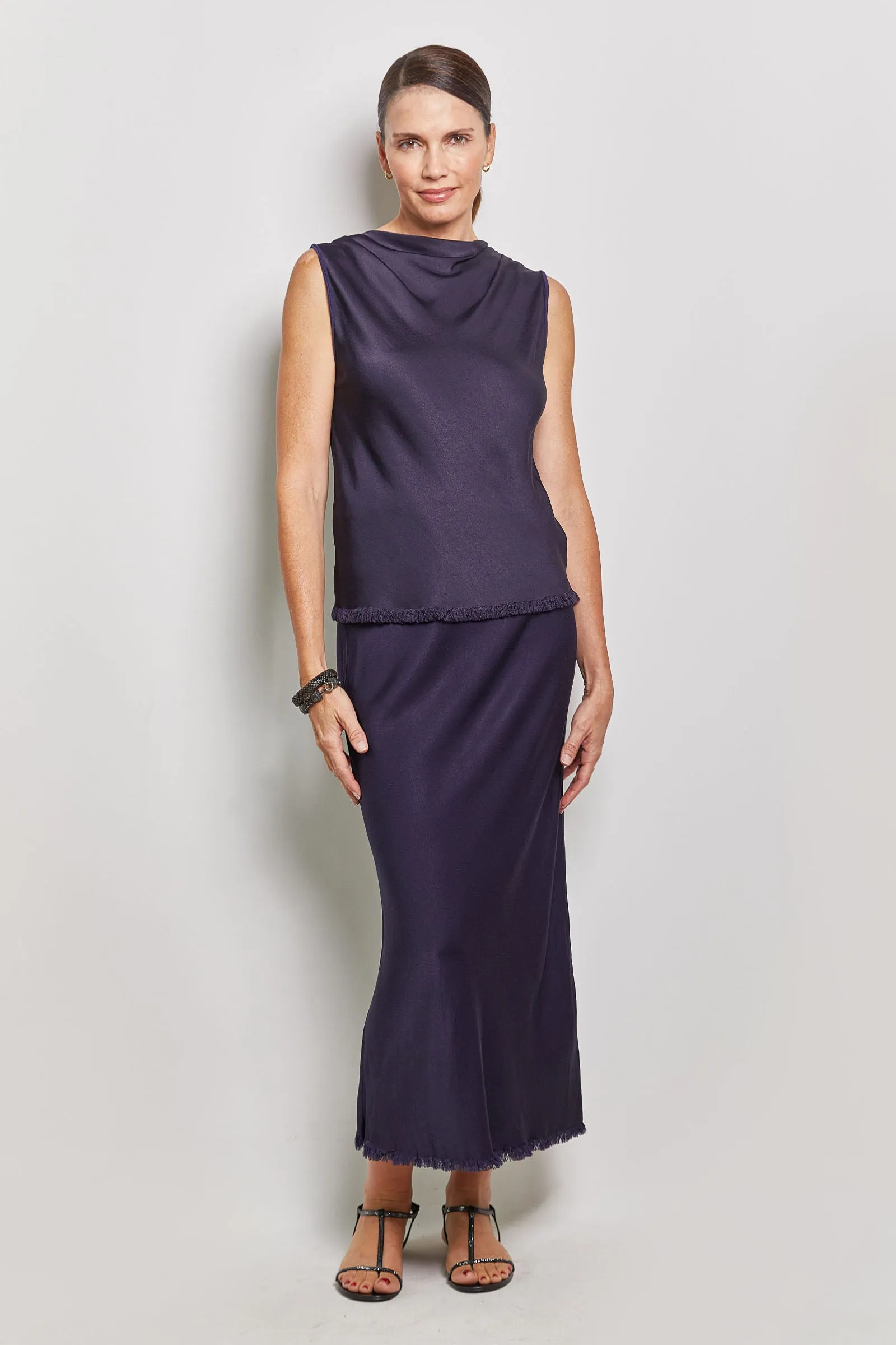 charm viscose satin bias skirt