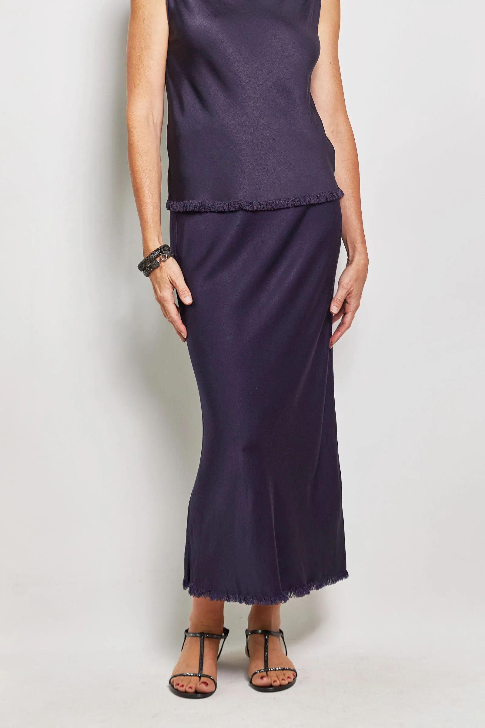 charm viscose satin bias skirt