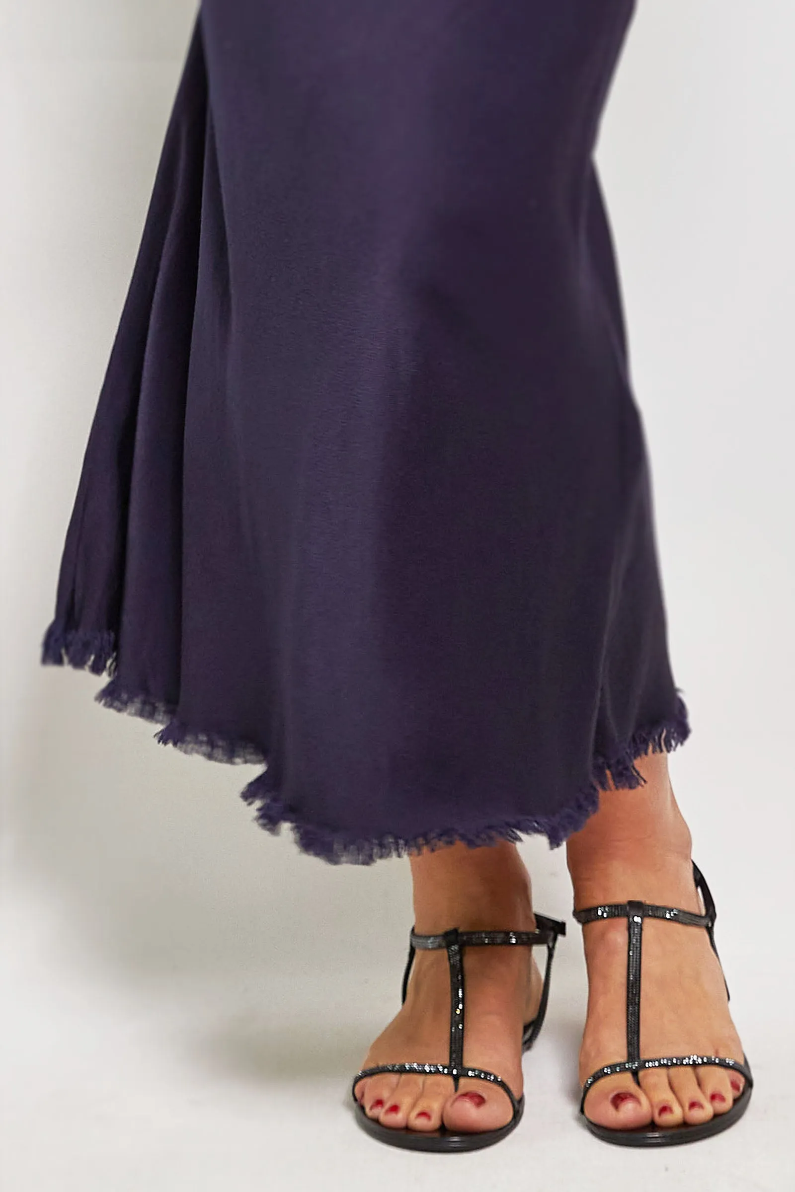 charm viscose satin bias skirt