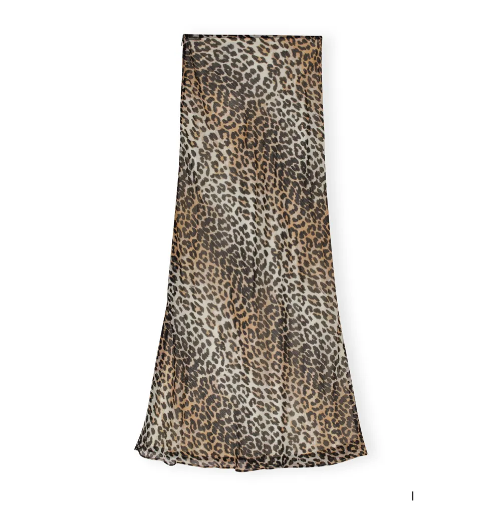CHIFFON MAXI SKIRT | LEOPARD