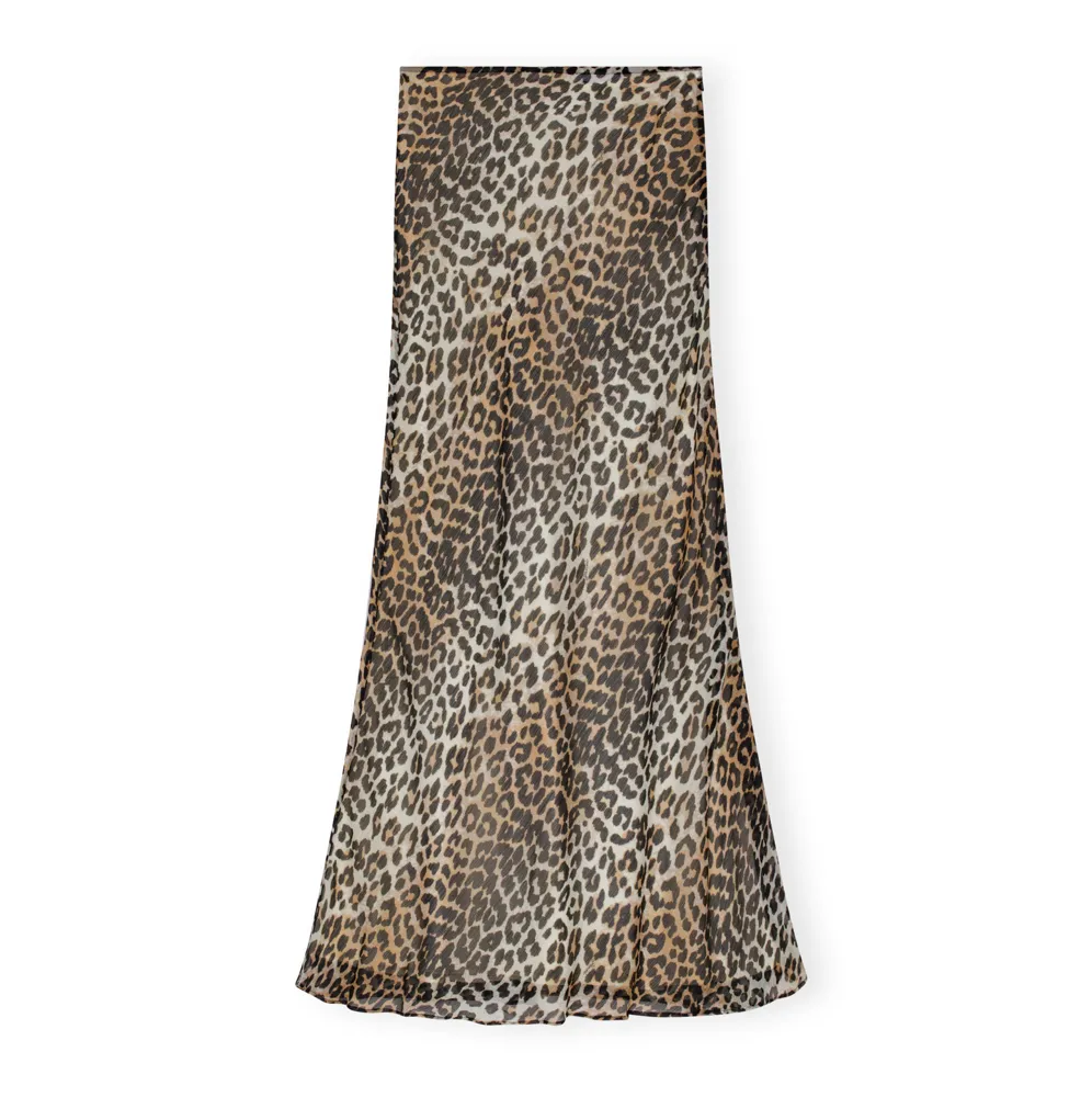 CHIFFON MAXI SKIRT | LEOPARD