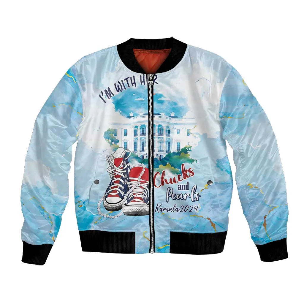 Chucks N Pearls 2024 Bomber Jacket I'm With Her LT7