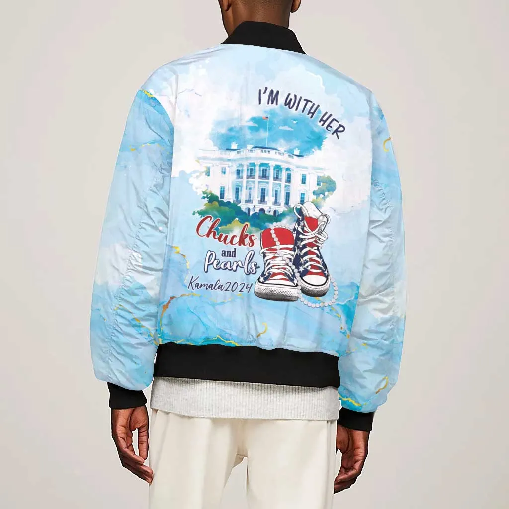 Chucks N Pearls 2024 Bomber Jacket I'm With Her LT7