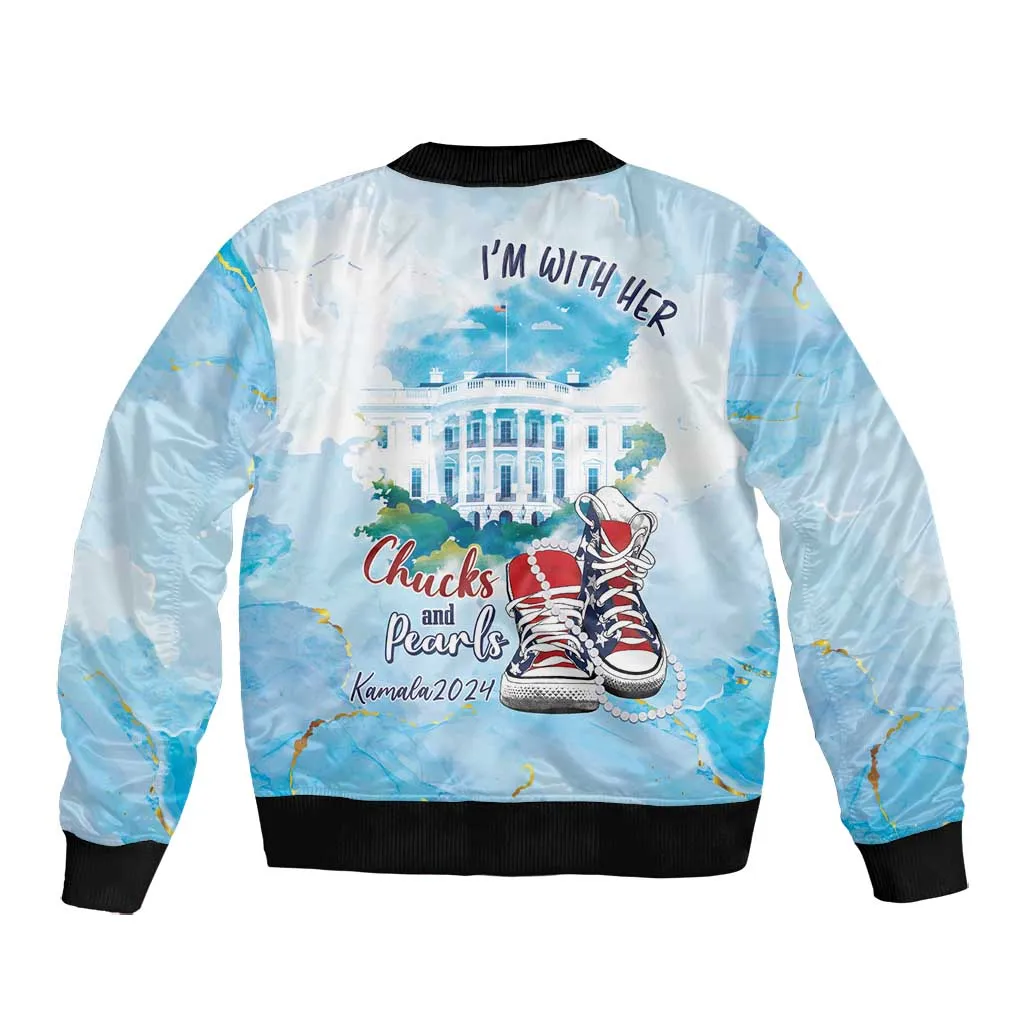 Chucks N Pearls 2024 Bomber Jacket I'm With Her LT7