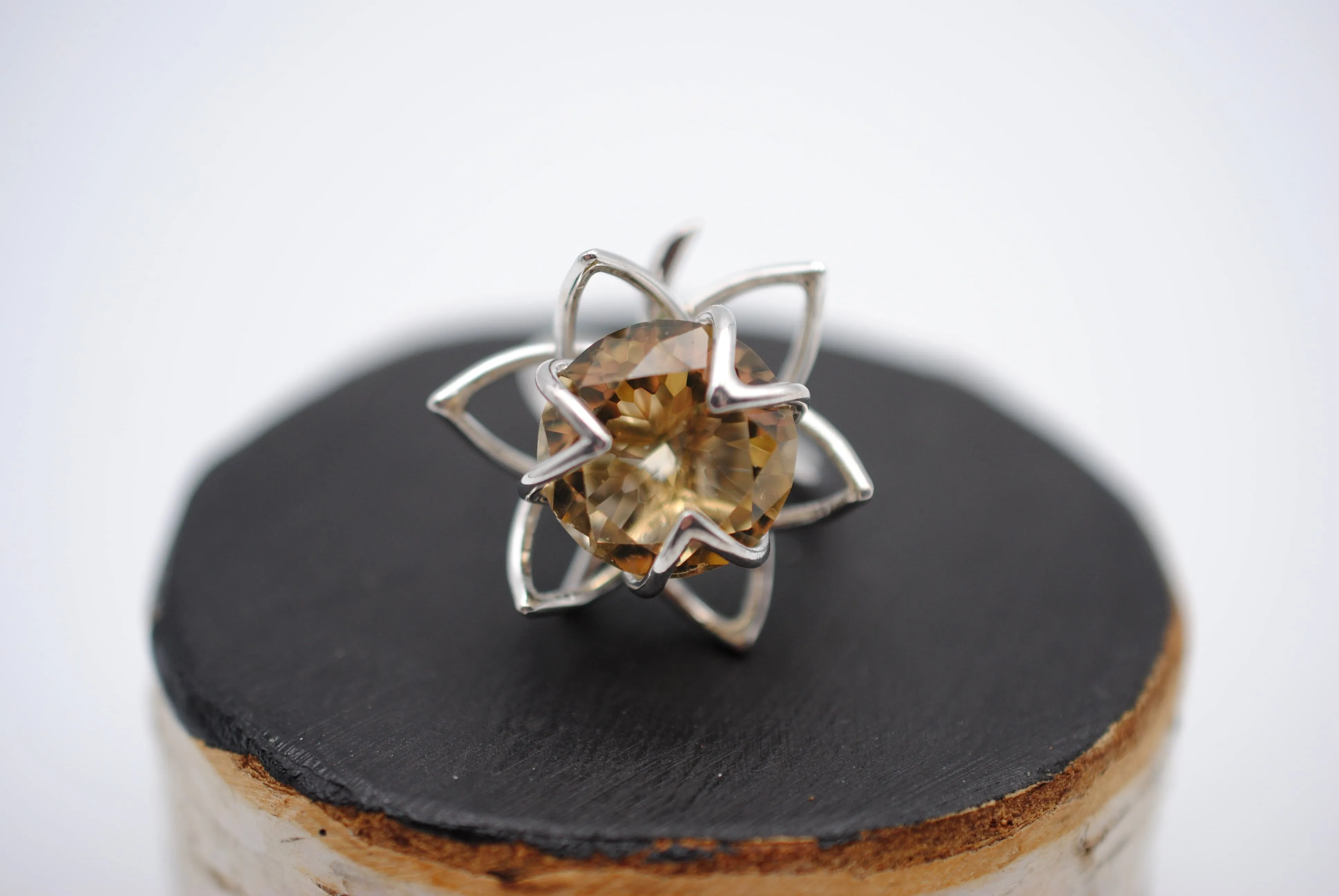 Citrine Sunflower Ring