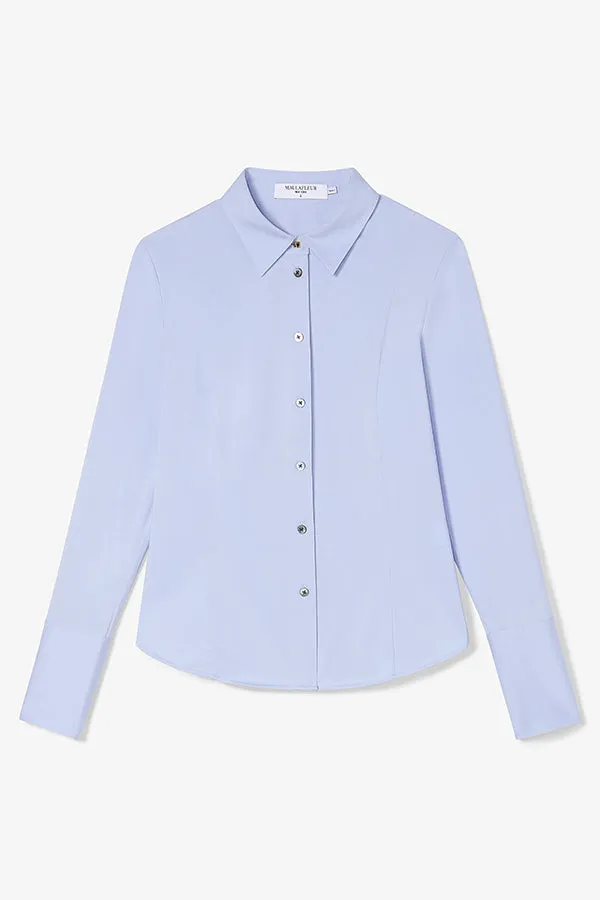 Clemens Flex Shirt - Knit Poplin :: Hydrangea