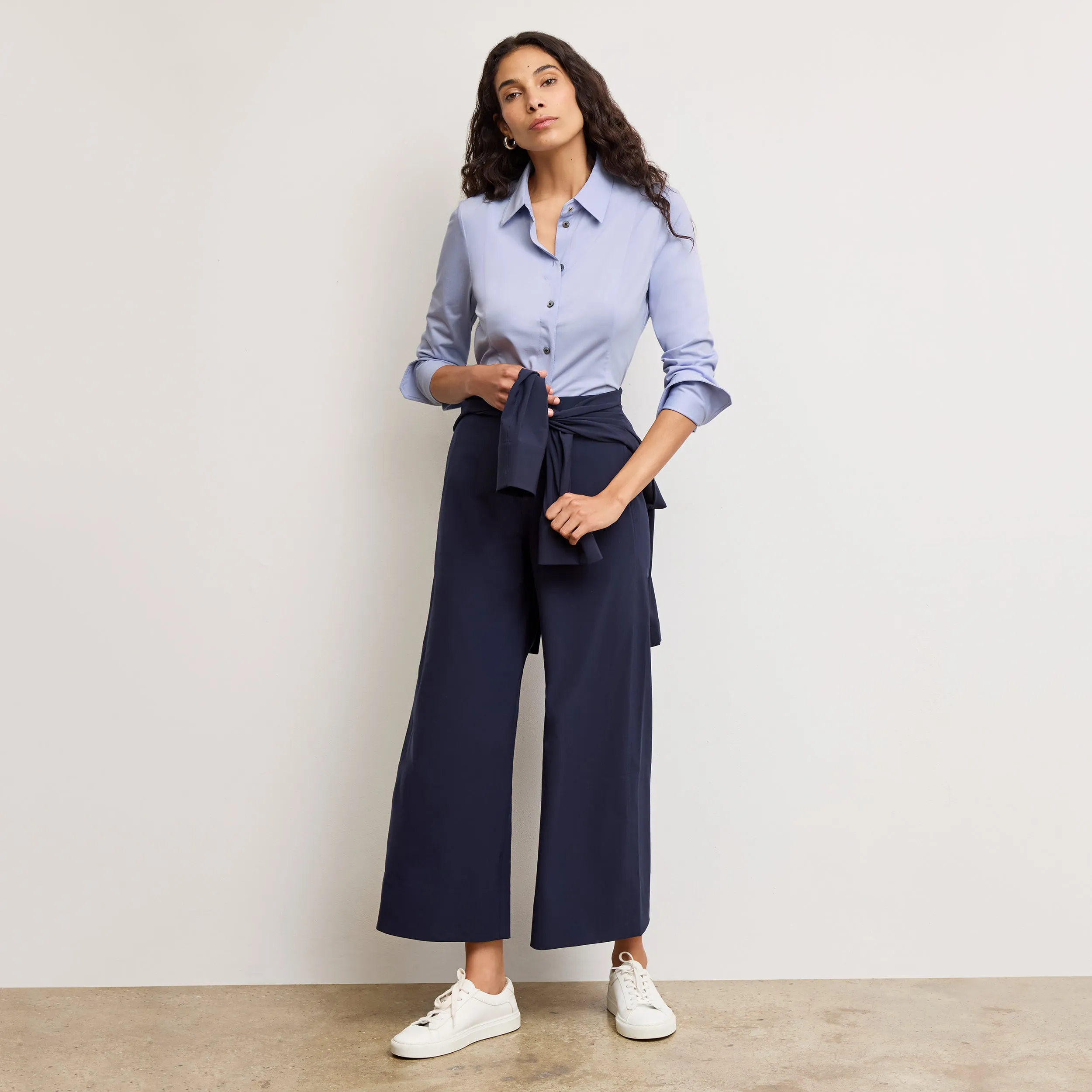 Clemens Flex Shirt - Knit Poplin :: Hydrangea