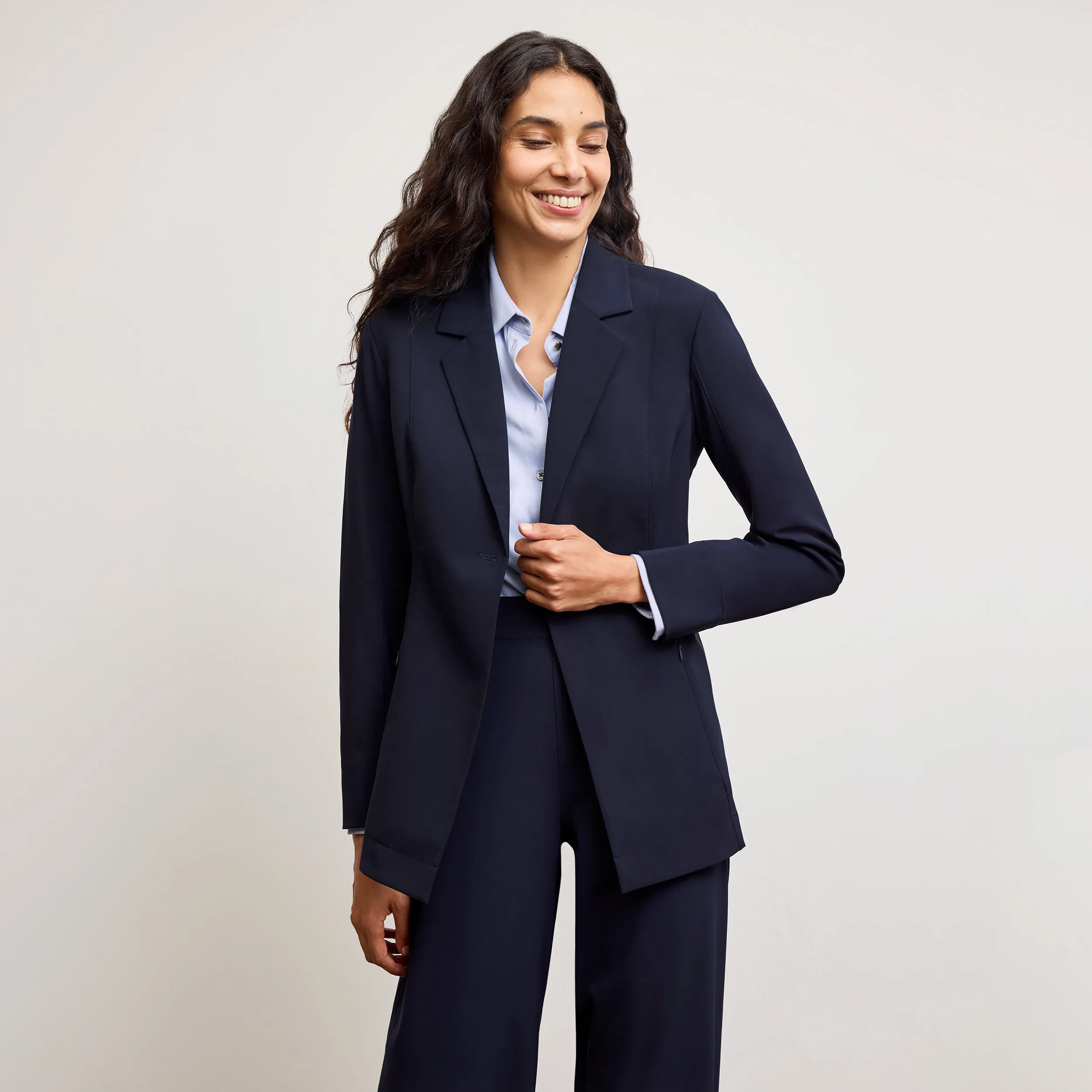 Clemens Flex Shirt - Knit Poplin :: Hydrangea