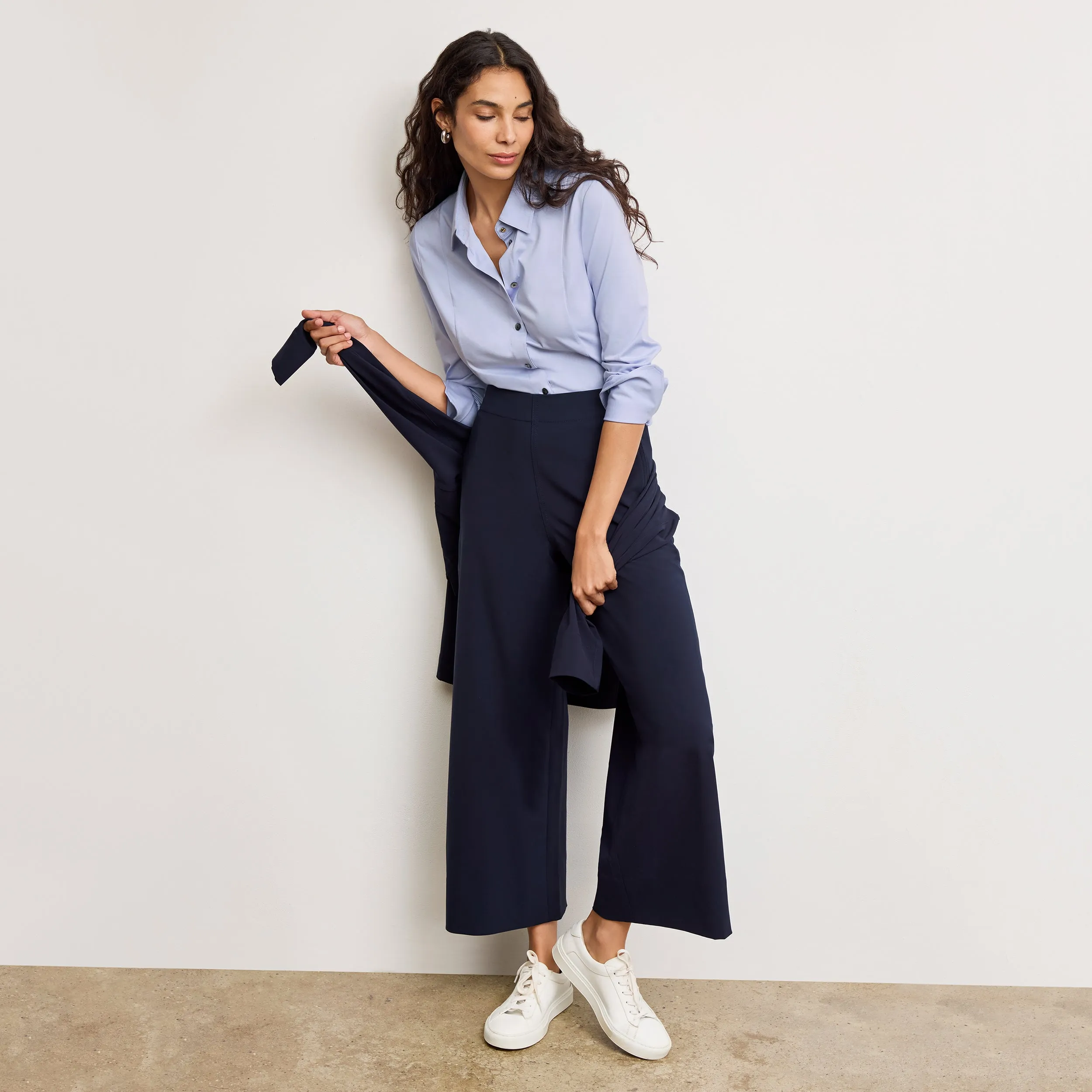 Clemens Flex Shirt - Knit Poplin :: Hydrangea