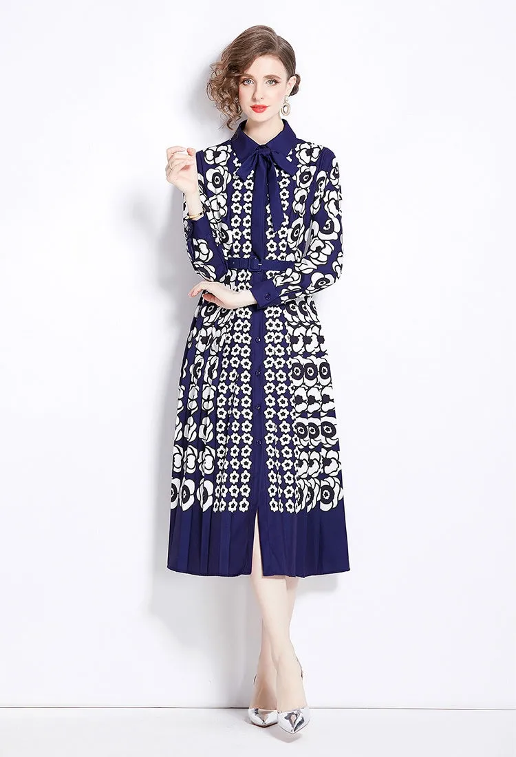 CM-DY000588 Women Elegant European Style Long Sleeve Single-Breasted Dress