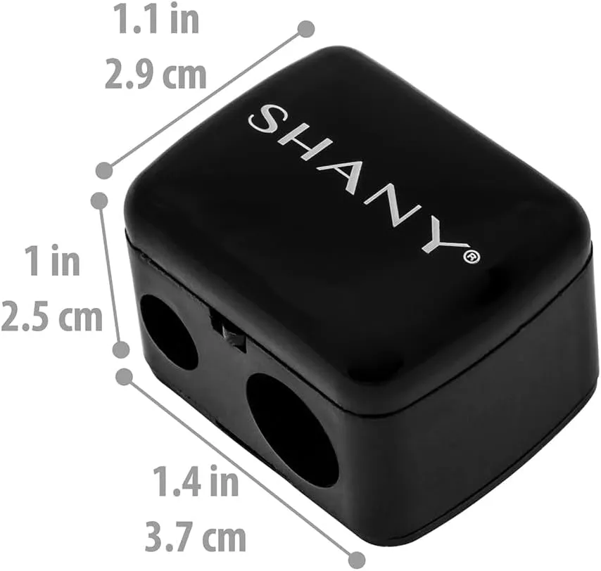 Cosmetic Pencil Sharpener - Eyeliner and Lip Pencil Dual Sharpener with Removable Lid for Traditional and Jumbo Pencils