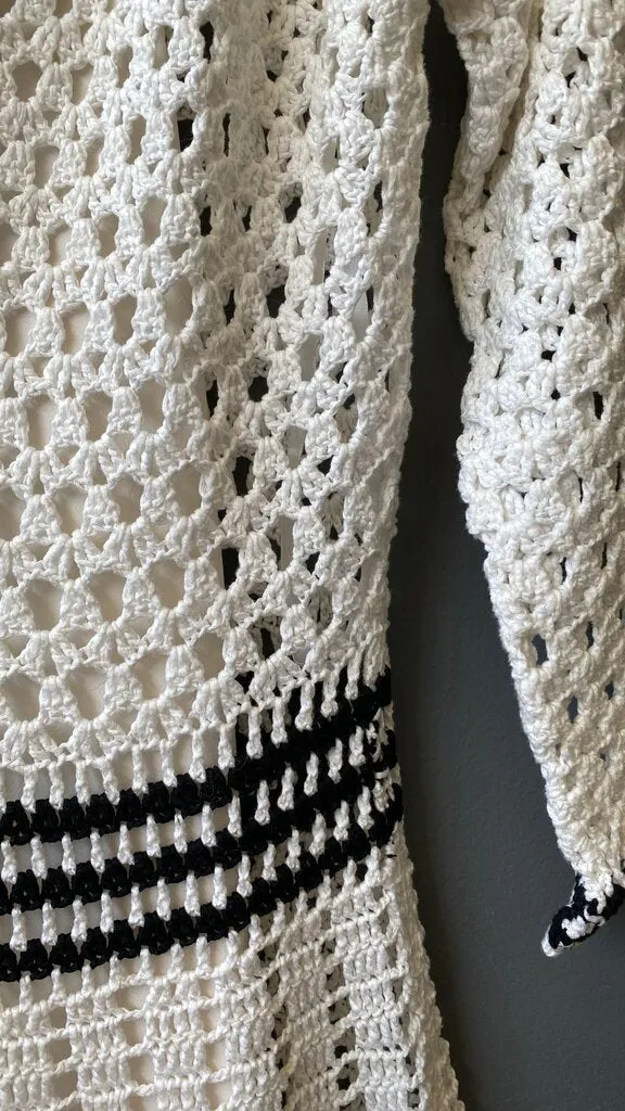 Crochet V neck Dress