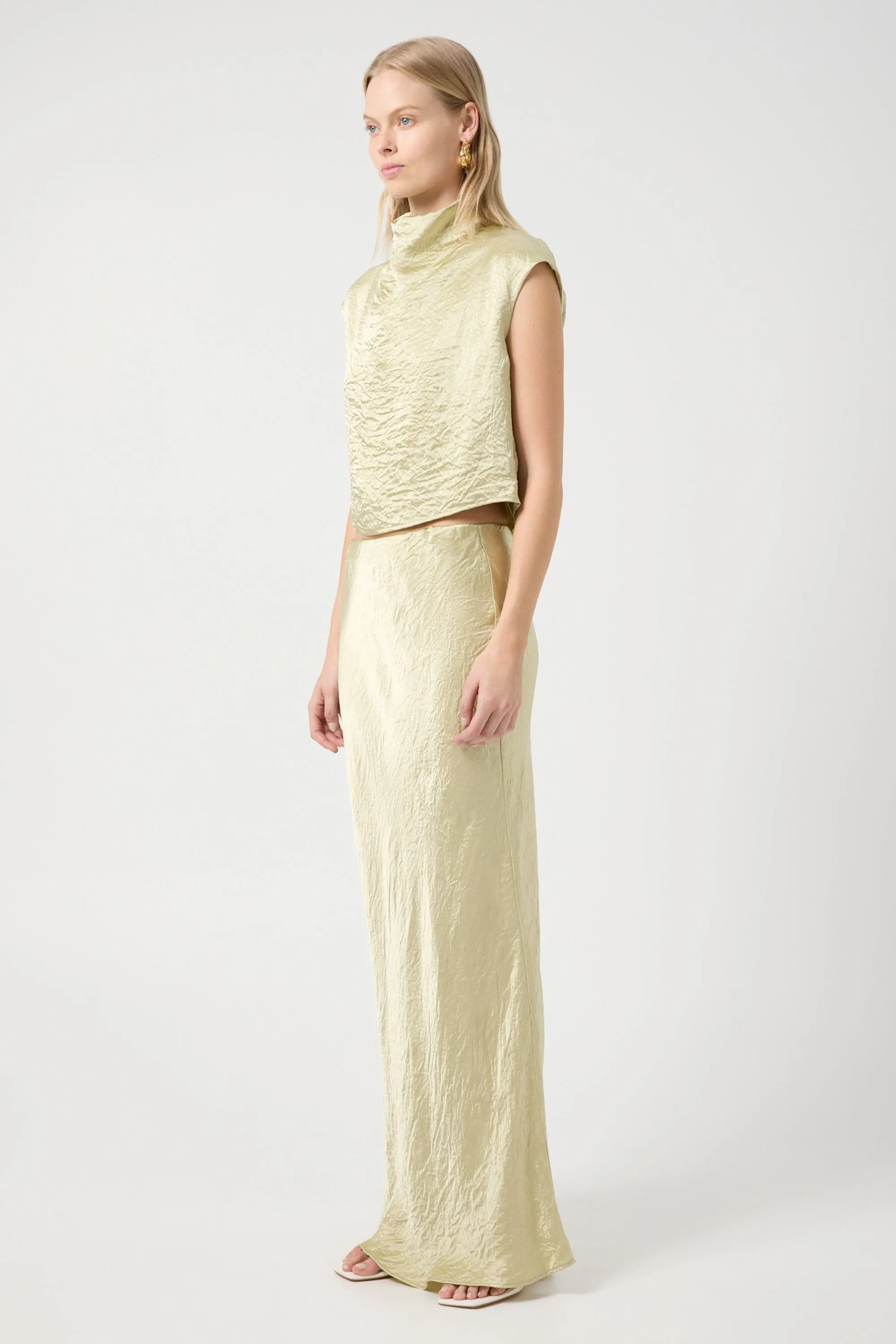 CRUSH BIAS MAXI SKIRT | APPLE