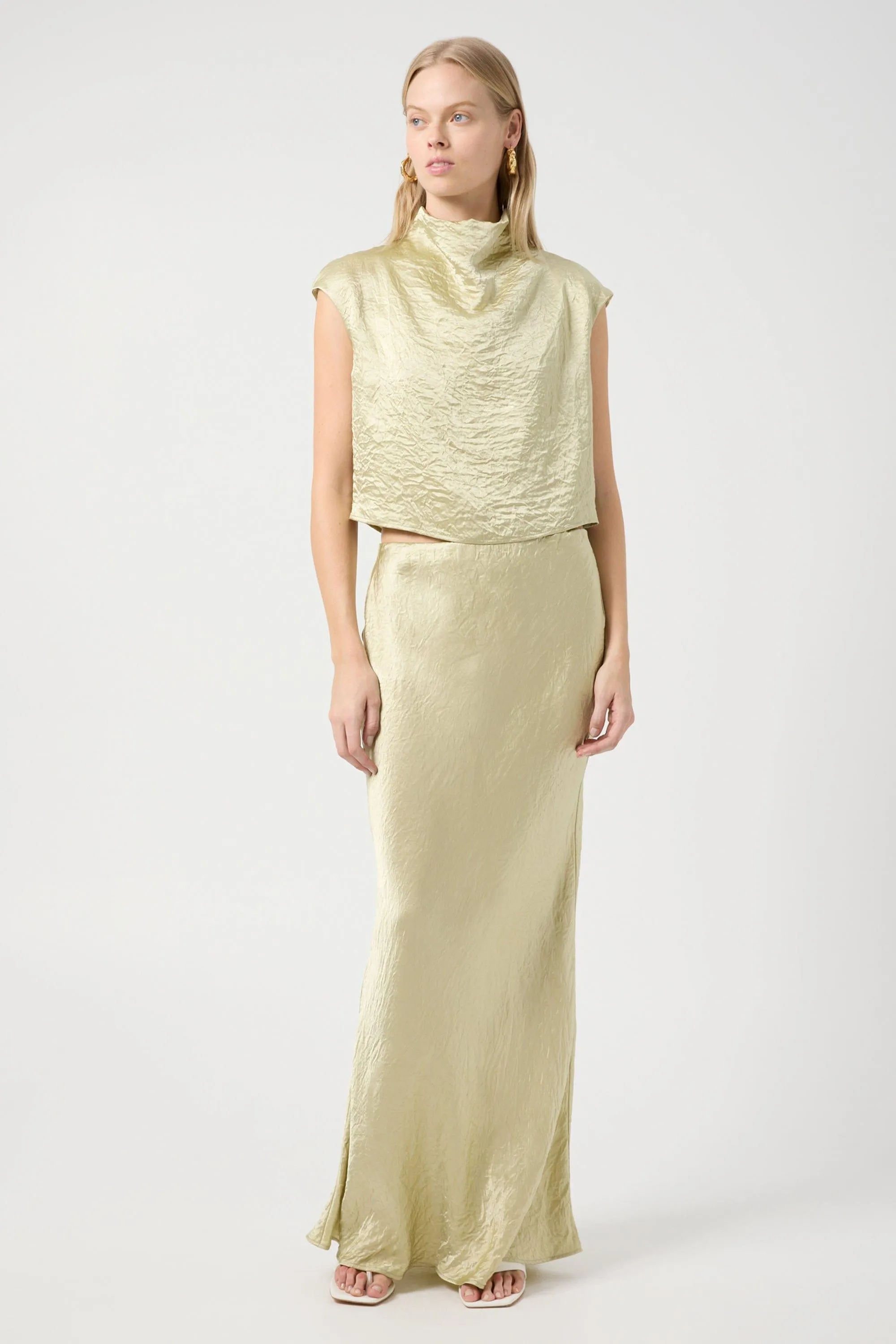 CRUSH BIAS MAXI SKIRT | APPLE