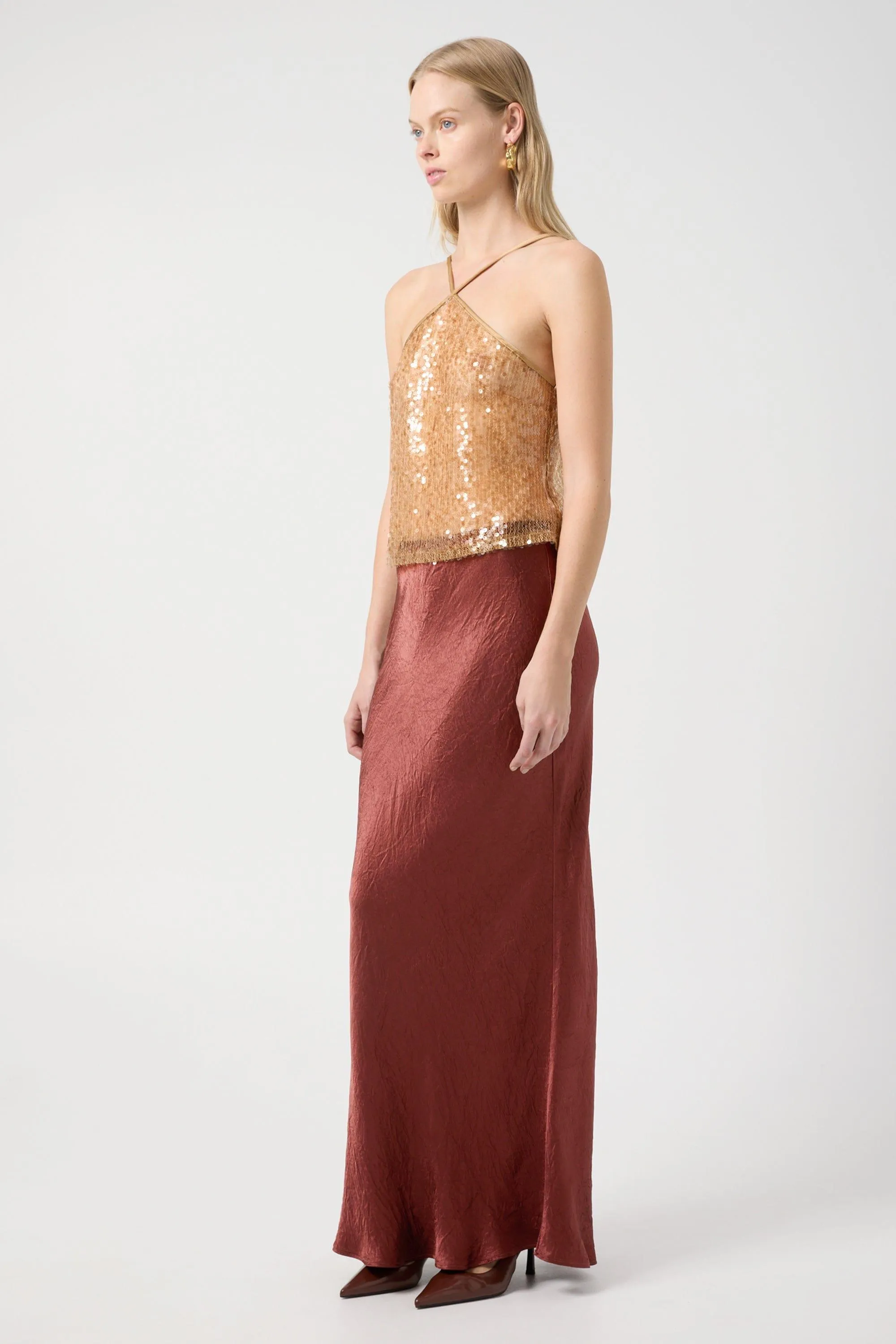 CRUSH BIAS MAXI SKIRT | SHIRAZ