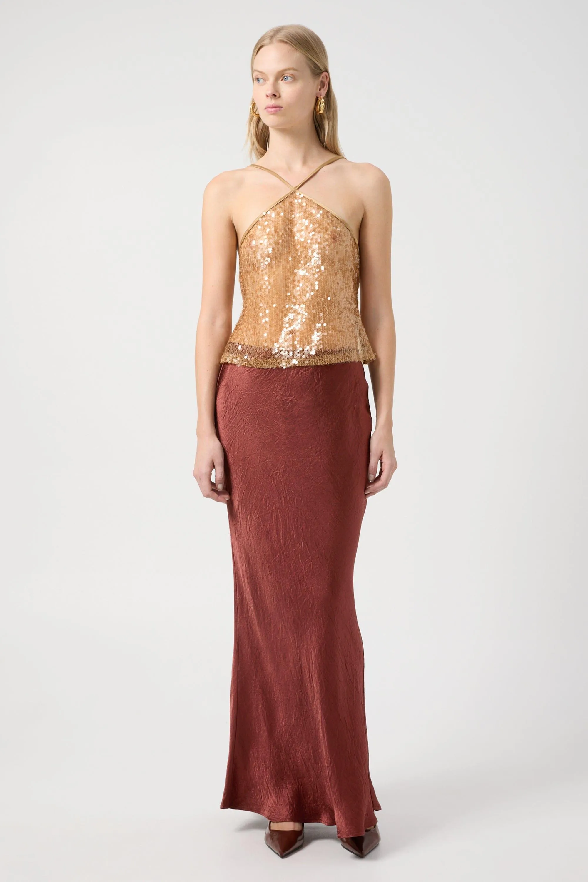 CRUSH BIAS MAXI SKIRT | SHIRAZ