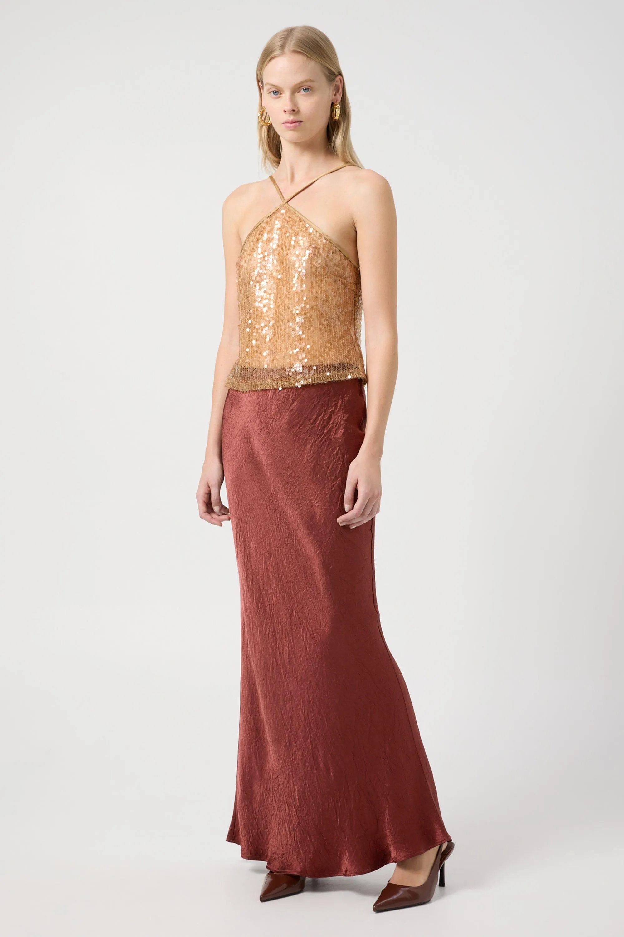 CRUSH BIAS MAXI SKIRT | SHIRAZ