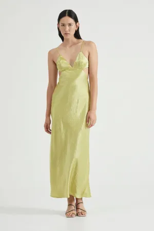 CRUSH BIAS TRI MIDI DRESS | KIWI