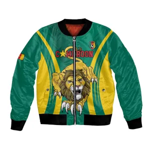 Custom Afro Cameroun Football Bomber Jacket Go Les Lions Indomptables LT15