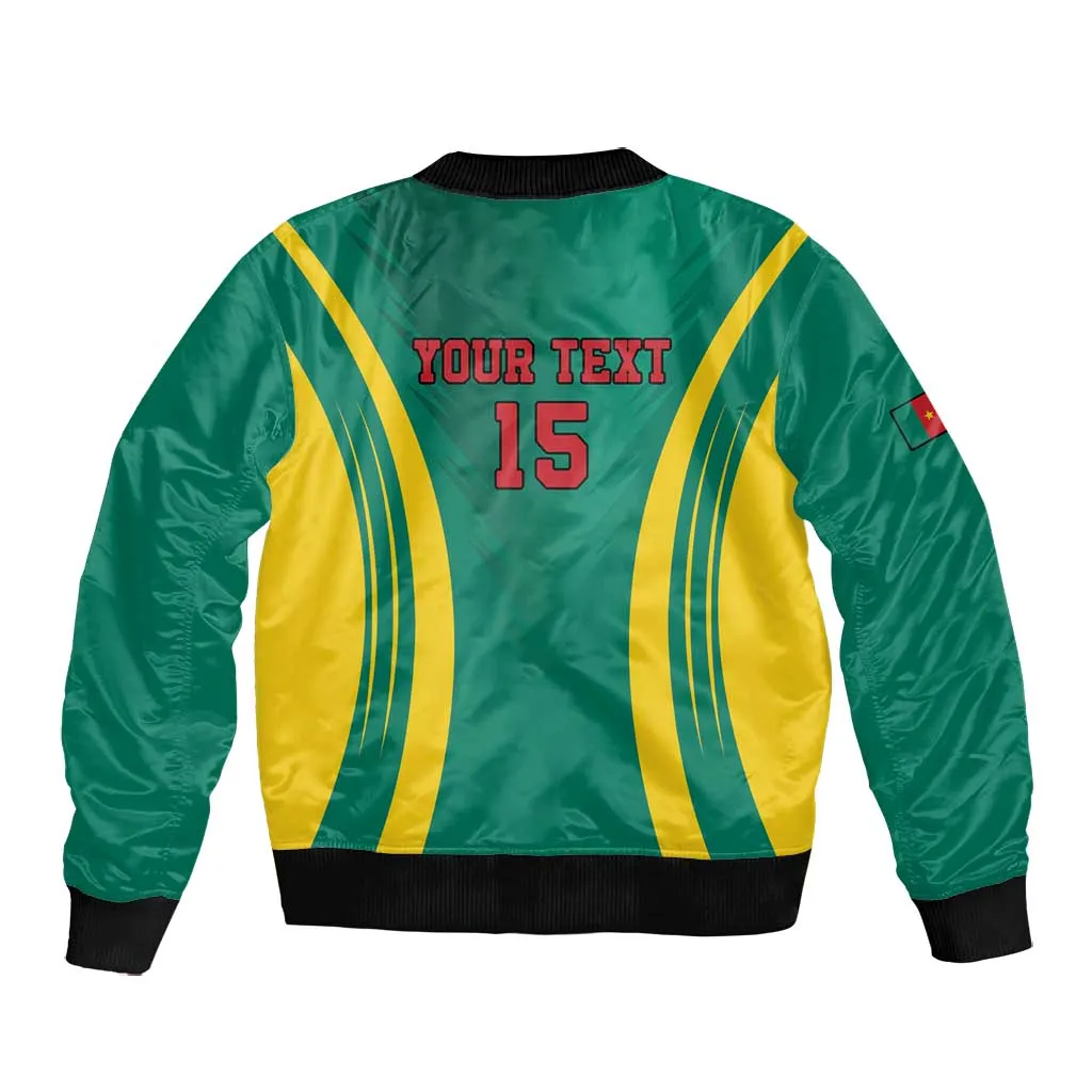 Custom Afro Cameroun Football Bomber Jacket Go Les Lions Indomptables LT15