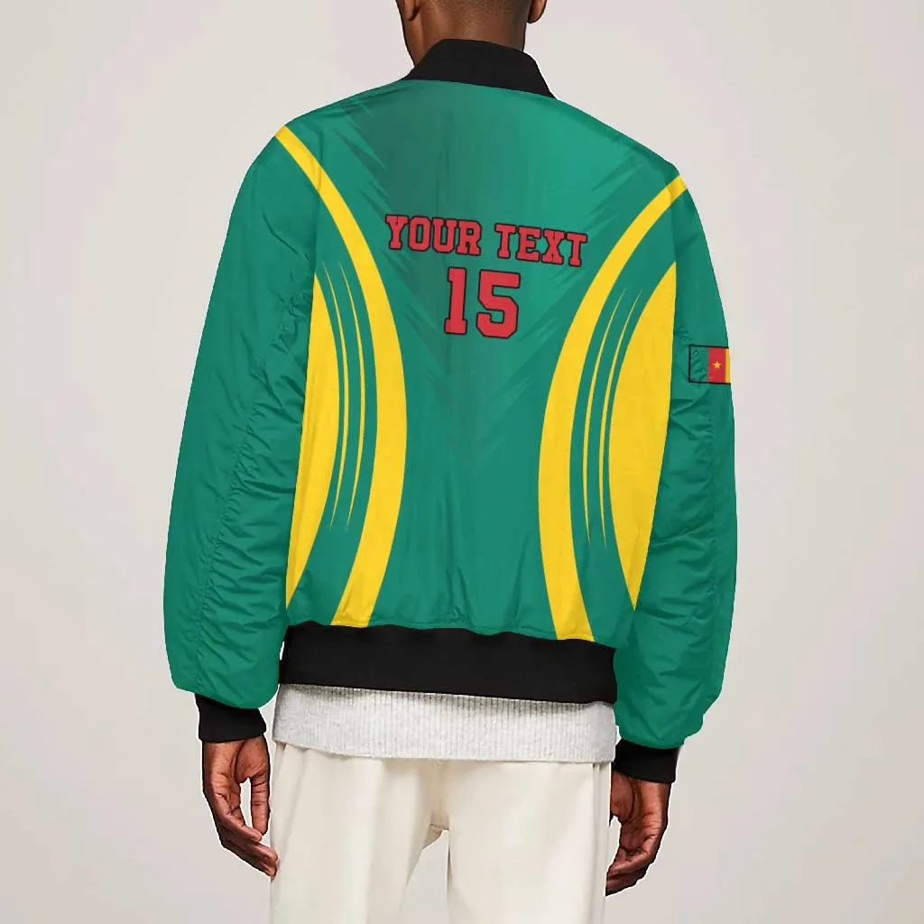 Custom Afro Cameroun Football Bomber Jacket Go Les Lions Indomptables LT15