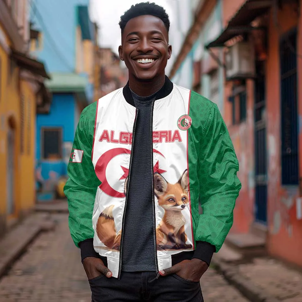 Custom Algeria Football Bomber Jacket Fennec Foxes With Islamic Pattern LT15